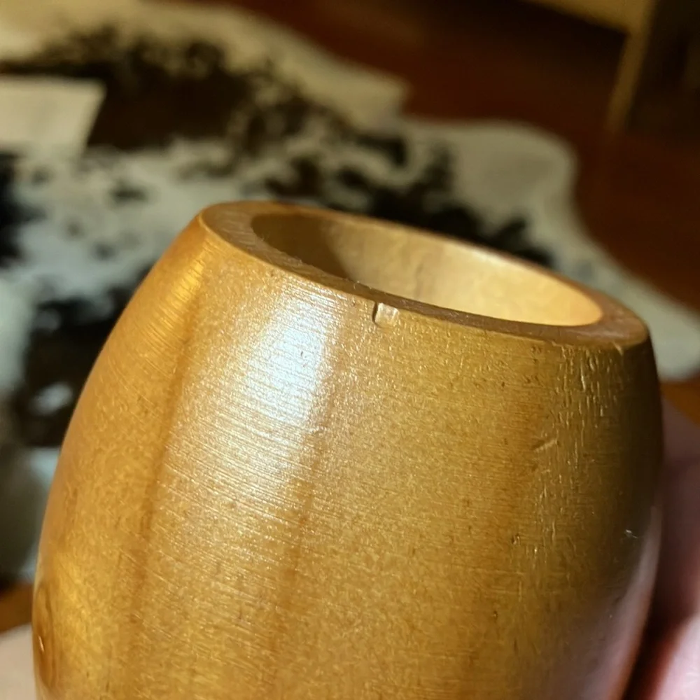 2/$30 Vintage Mini Hand Turned Wooden Vase Air Plant Holder